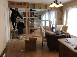 Mid-Demo: Kitchen + Family Room Wall