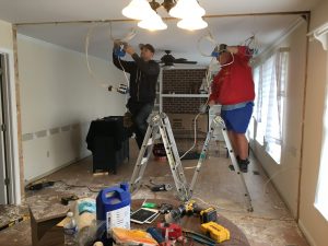 After: Kitchen + Family Room Wall