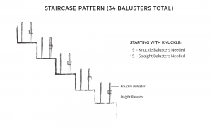 Iron baluster staircase pattern
