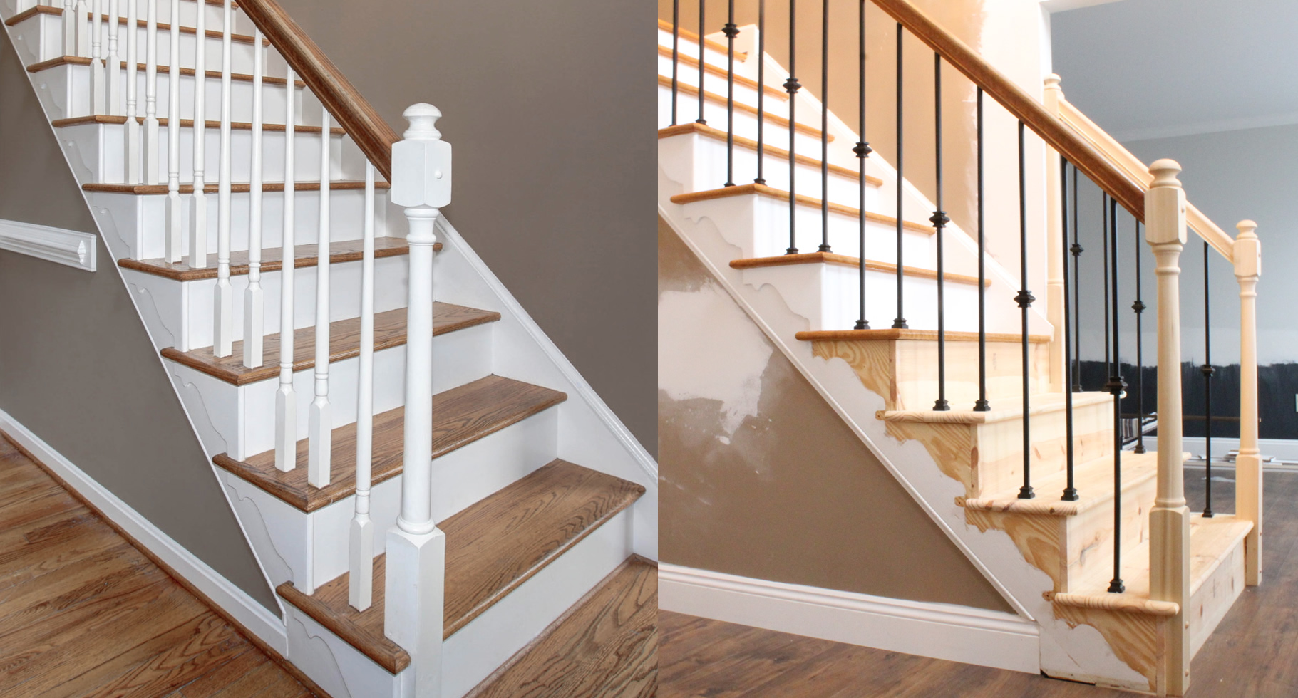 Changing Wood Stair Balusters to Iron: 8 Steps with Video ...