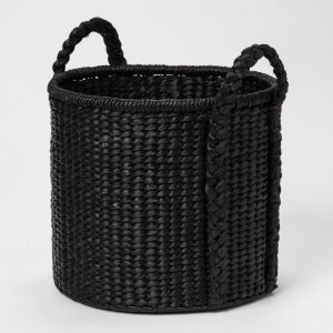 Round Woven Basket - Black