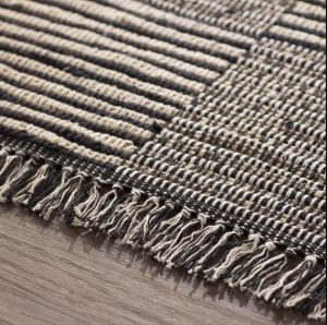 Synthia Hand-Loomed Black Area Rug