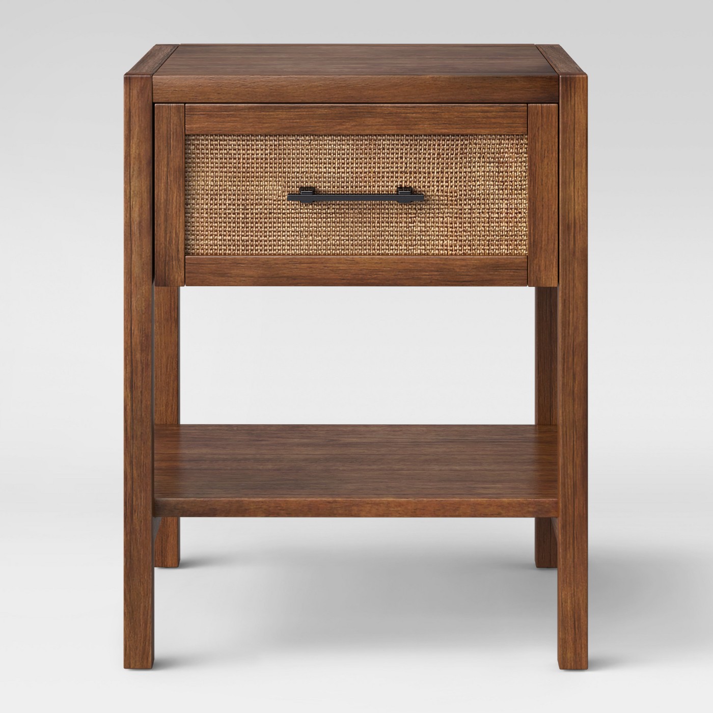 Wood & Rattan Accent Table