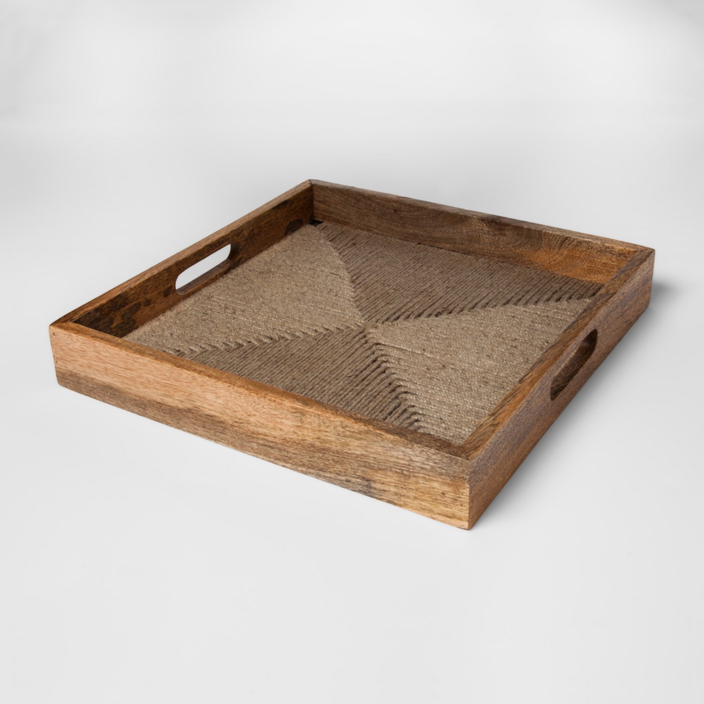 Wood and Jute Rope Tray