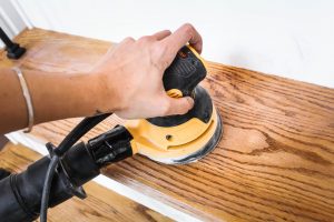 Sanding Oak Stair Tred