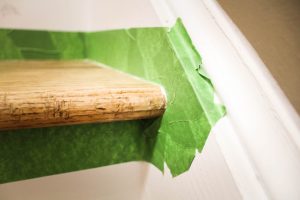 Taping Off Oak Stair Tred