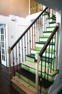 Taping Off Oak Staircase