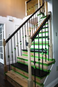 Taping Off Oak Staircase