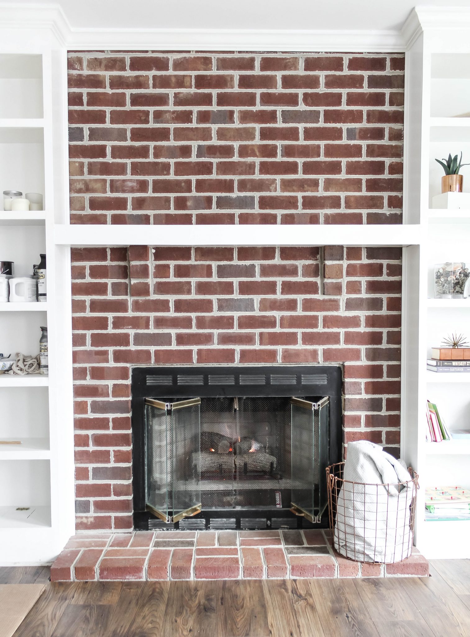 Paint Red Brick Fireplace