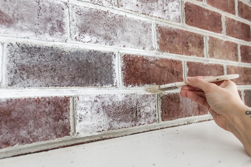 Method Whitewashing fireplace grout A Renovation Story