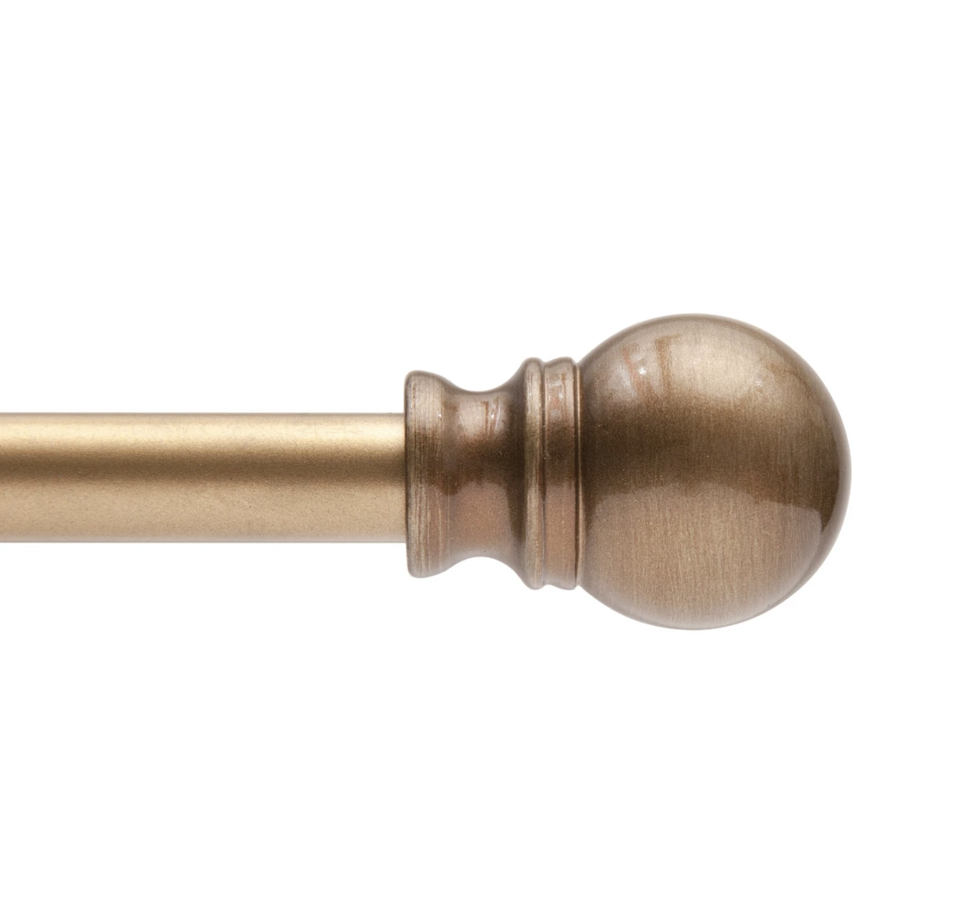 Brushed brass curtain rod